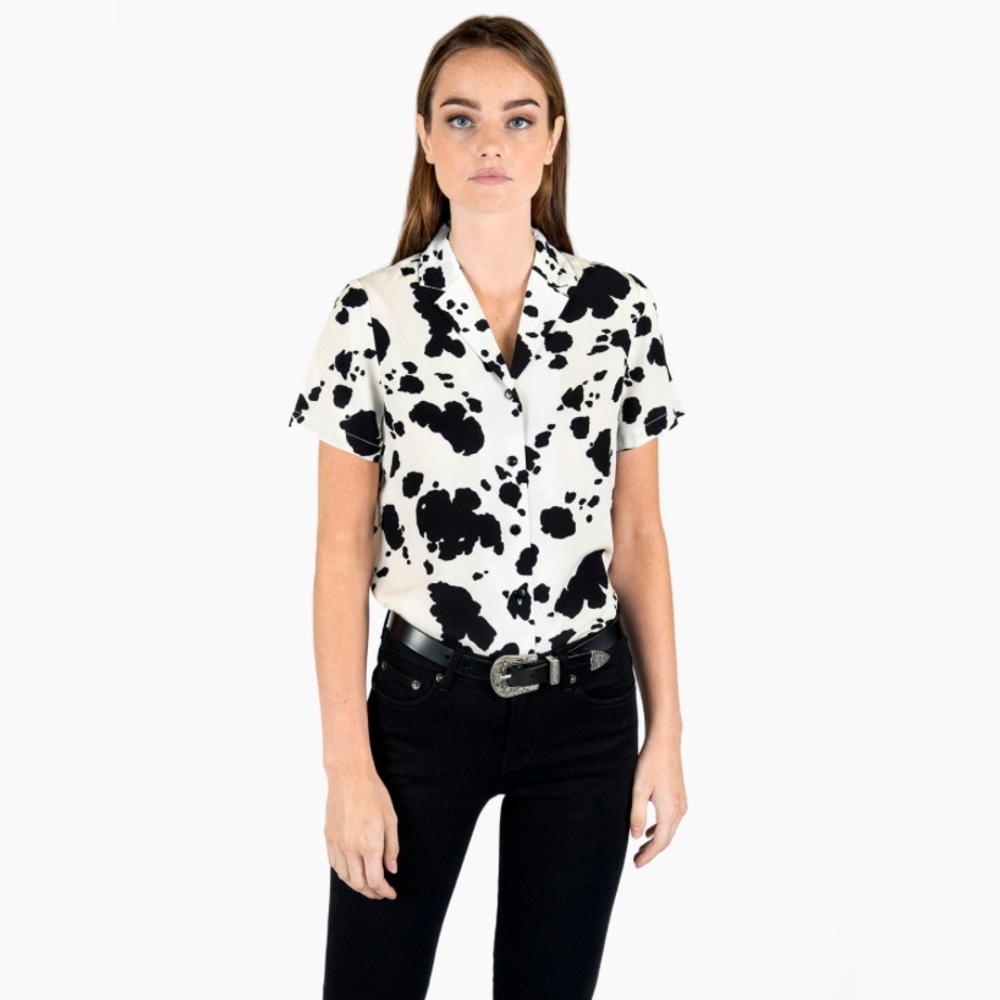 Straight to Hell Bella Cow Print Top